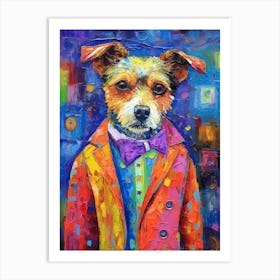 Purrsonal Elegance; Dog Inspired Oil Art Art Print