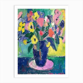 Flowers In A Blue Vase 1 Art Print