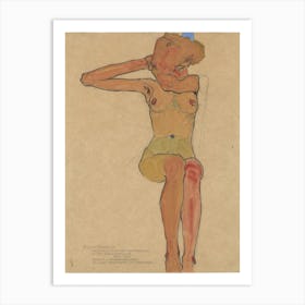 Girl Nude (Gertrude) (1910), Egon Schiele Art Print