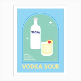 Vodka Sour Cocktail Art Print