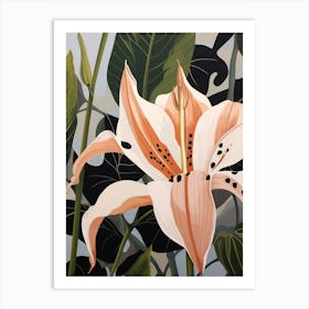 Flower Illustration Gloriosa Lily 1 Art Print