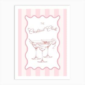 The Cocktail Club - Pink And Red Art Print