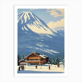 Niseko, Japan Ski Resort Vintage Landscape 2 Skiing Poster Art Print