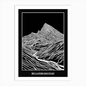 Ben Lawers Mountain Line Drawing 3 Poster Art Print