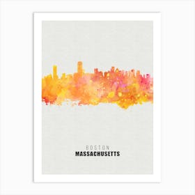 Boston Massachusetts City watercolor Art Print