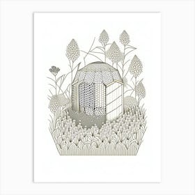 Beehive In A Garden 7 Vintage Art Print