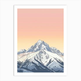 Mount Greylock Usa Color Line Drawing (5) Art Print