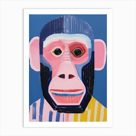 Playful Illustration Of Chimpanzee For Kids Room 2 Art Print