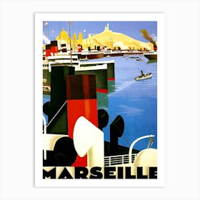 Marseille, France, Ships On The City Port Art Print