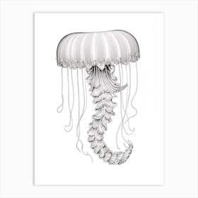 Mauve Stinger Jellyfish Drawing 3 Art Print