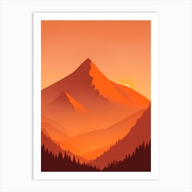 Misty Mountains Vertical Composition In Orange Tone 138 Art Print