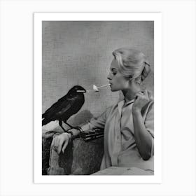 Crow Lights Woman S Cigarette Art Print