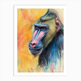 Mandrill Pastel Watercolour 3 Poster