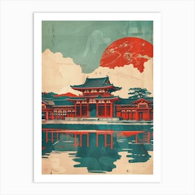 Okinawa Castle Japanese Travel Mid Century Modern Art Print