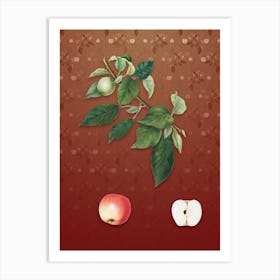 Vintage Apple Botanical on Falu Red Pattern n.1357 Art Print