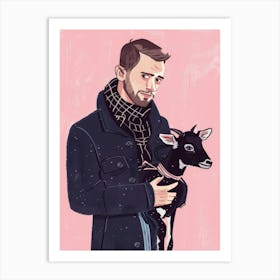 Man With A Goat Art Print