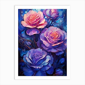 Pink And Purple Roses Art Print