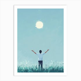 Man In The Field Art Print