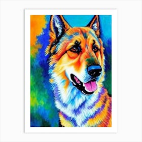 German Shepherd Fauvist Style Dog Art Print