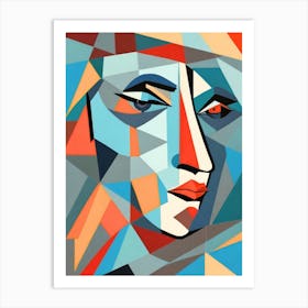 Geometric Portrait Of A Woman 1 Art Print