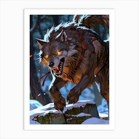 Wolf In The Woods 1 Art Print