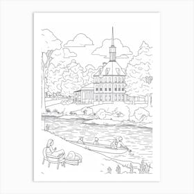Line Art Inspired By A Sunday Afternoon On The Island Of La Grande Jatte 4 Art Print