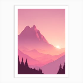Misty Mountains Vertical Background In Pink Tone 46 Art Print