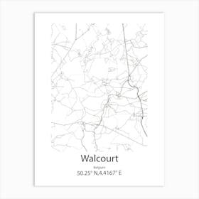 Walcourt,Belgium Minimalist Map Art Print