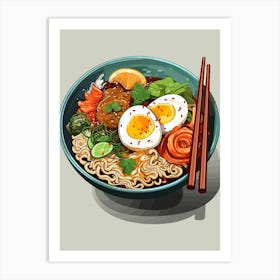 Asian Noodle Bowl Art Print