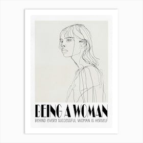 Woman Line Drawing Art Print