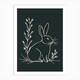 Polish Rabbit Minimalist Illustration 1 Art Print