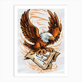 Eagle with letter Art Print