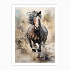 A Horse Painting In The Style Of Watercolor Painting 3 Art Print