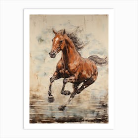 A Horse Painting In The Style Of Encaustic Painting 3 Art Print