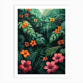 Tropical Jungle Background 1 Art Print