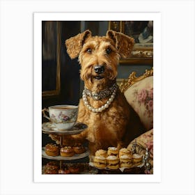 Classy Airedale At The Bar 23 Art Print