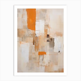 Orange And Brown Abstract Raw Painting 1 Art Print