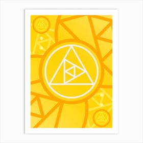 Geometric Abstract Glyph in Happy Yellow and Orange n.0052 Art Print