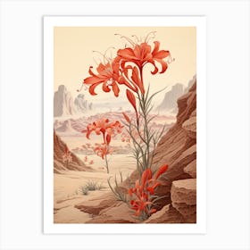 Chinese Spider Lily  Flower Victorian Style 3 Art Print