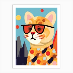 Little Mountain Lion 3 Wearing Sunglasses Art Print