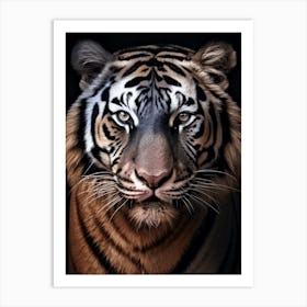 Color Photograph Of A Tiger Face 1 Art Print