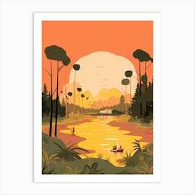 French Guiana 2 Travel Illustration Art Print