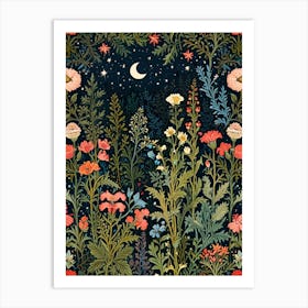 William Morris Night In The Garden 1 Art Print