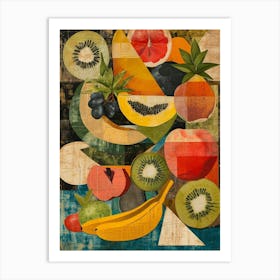 Kitsch Fruit Collage 4 Art Print