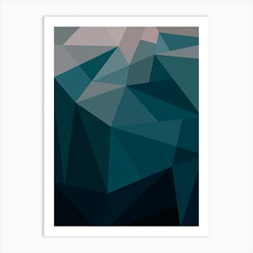 Deep Dark Blue Geometric Art Print