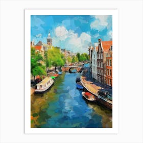 Amsterdam Canals Painting Art Print