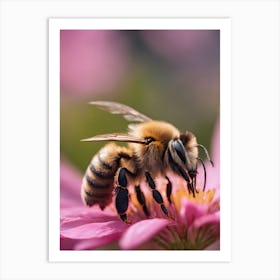 Pink Bee 1 Art Print