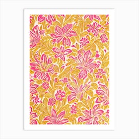 Inca Lily Floral Print Retro Pattern Flower Art Print