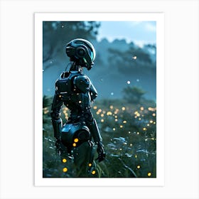 Cyber Enchantress In The Luminous Meadow 01 Art Print