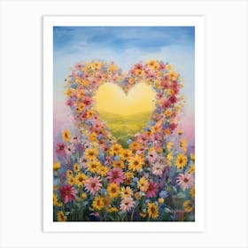 Wildflowers In Heart Formation 2 Art Print